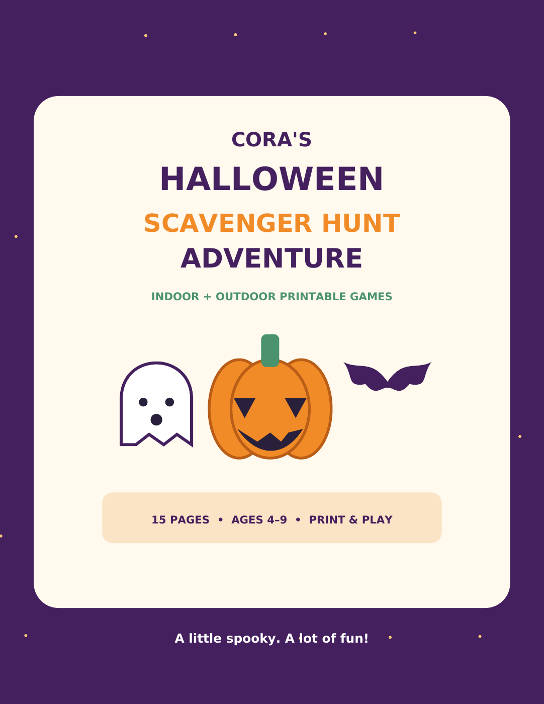 Cora's Halloween Scavenger Hunt Adventure | 15 Printable Pages