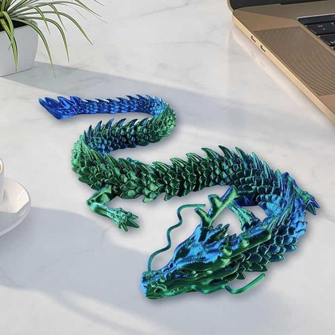 3D Printed Dragon & Egg: Articulated Crystal Dragon for Home & Office Decor