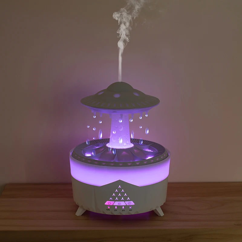 Raindrop Humidifier with Aromatherapy, Essential Oils, Nightlight - Perfect for Relaxation, Sleep, and Meditation