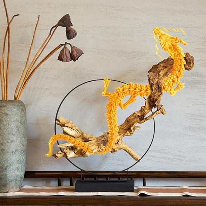 3D Printed Dragon & Egg: Articulated Crystal Dragon for Home & Office Decor