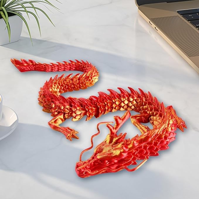 3D Printed Dragon & Egg: Articulated Crystal Dragon for Home & Office Decor