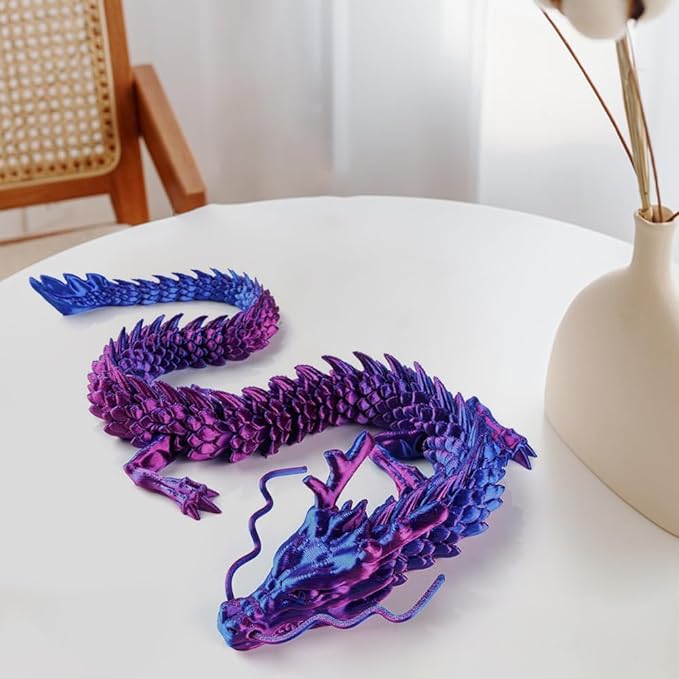 3D Printed Dragon & Egg: Articulated Crystal Dragon for Home & Office Decor