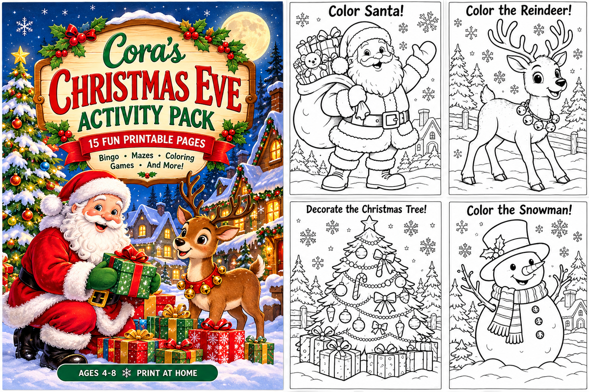 Cora's Christmas Eve Activity Pack | 15 Printable Pages