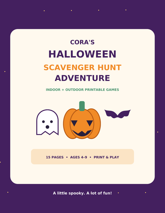 Cora's Halloween Scavenger Hunt Adventure | 15 Printable Pages