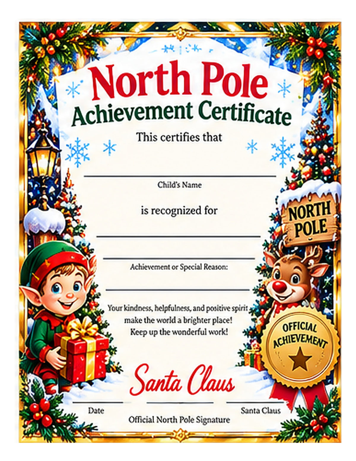 Santa’s Official Nice List Certificate | Printable Kit