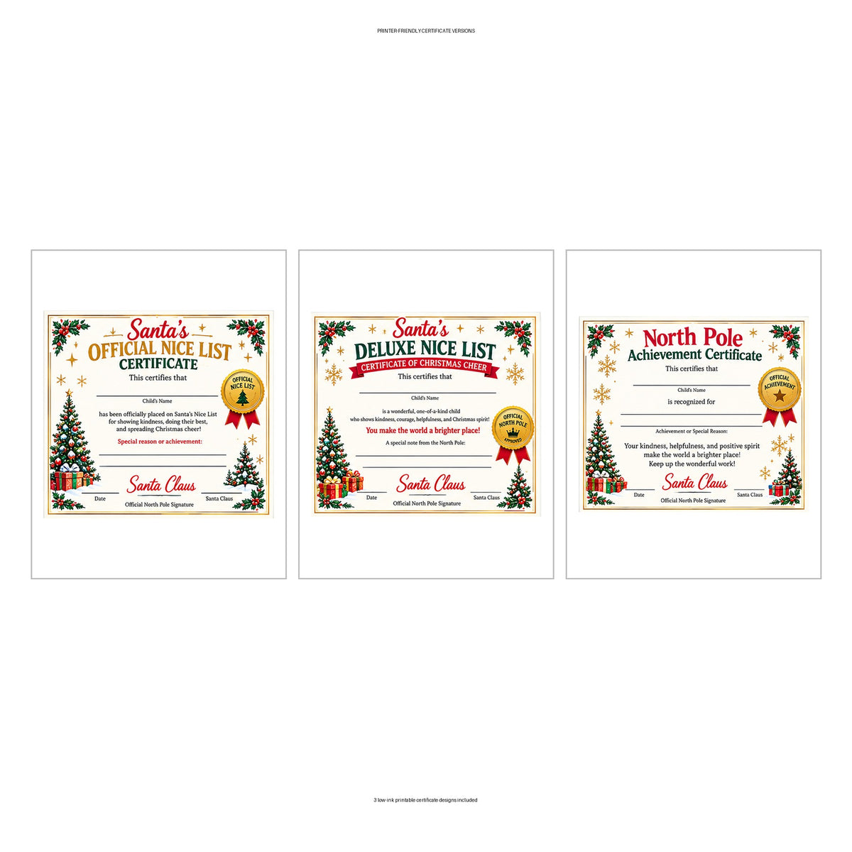 Santa’s Official Nice List Certificate | Printable Kit