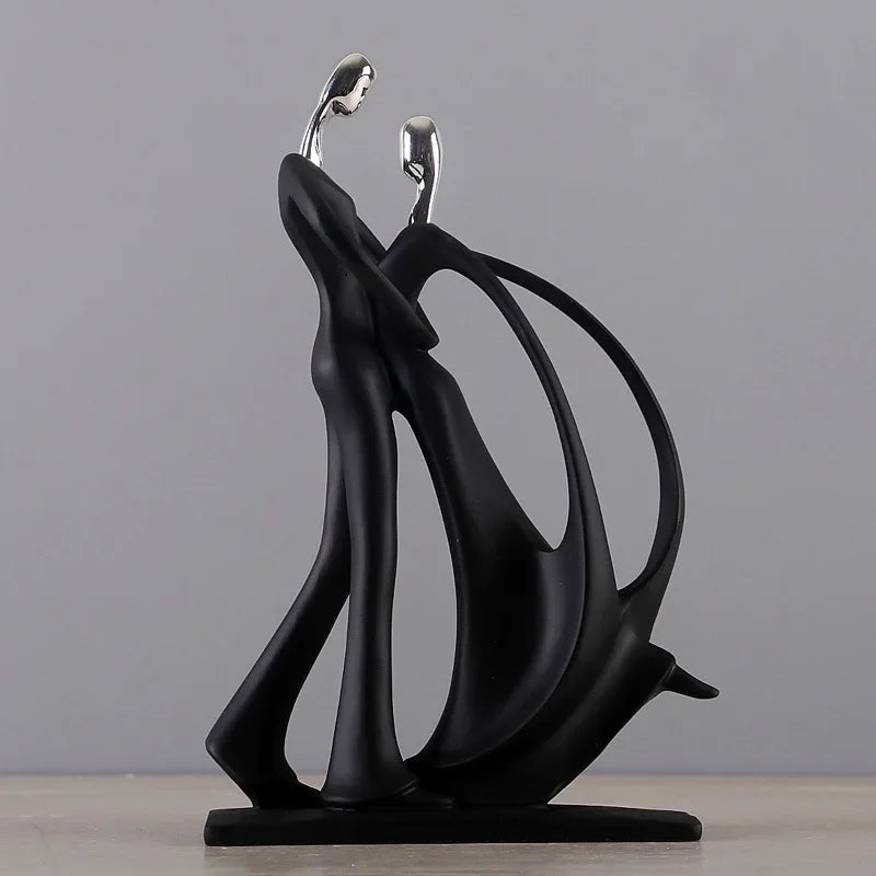 Modern Nordic Dancing Couple Resin Figurines - Home Decor Accessory