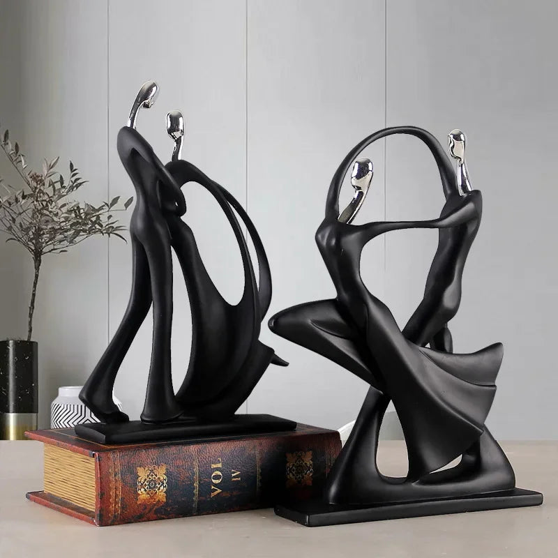 Modern Nordic Dancing Couple Resin Figurines - Home Decor Accessory