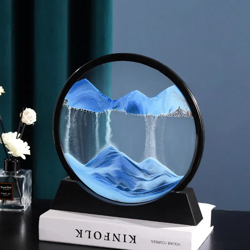 Deep Sea Sandscape Hourglass - 3D Moving Sand Art for Office & Home Decor