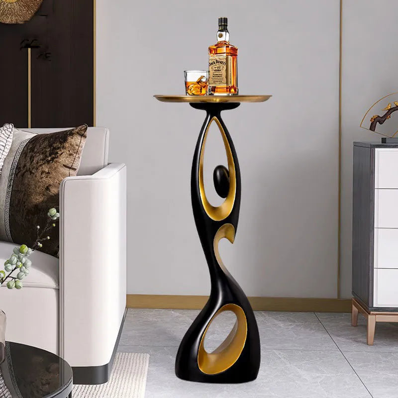 Modern Nordic Resin Side Table for Living Room Decor - Handcrafted Luxury Furniture with Storage Function