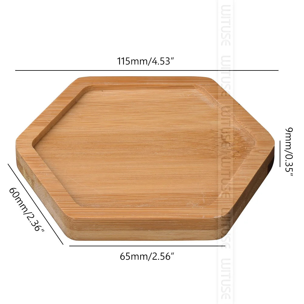 Flower Pots Planter Bamboo Tray