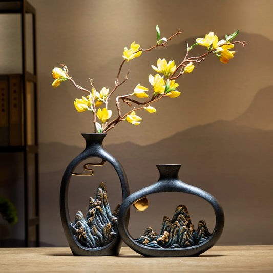 Japanese Style Feng Shui Wealth Vase - Home Decor & Gift