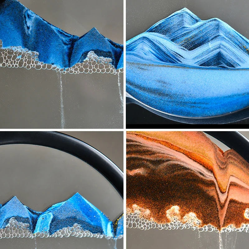 Deep Sea Sandscape Hourglass - 3D Moving Sand Art for Office & Home Decor