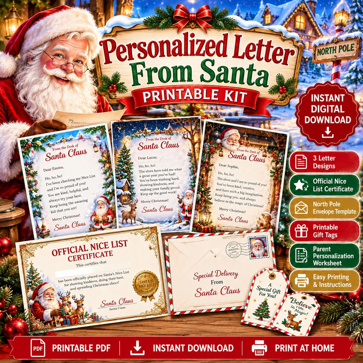 Personalized Letter From Santa Printable Kit