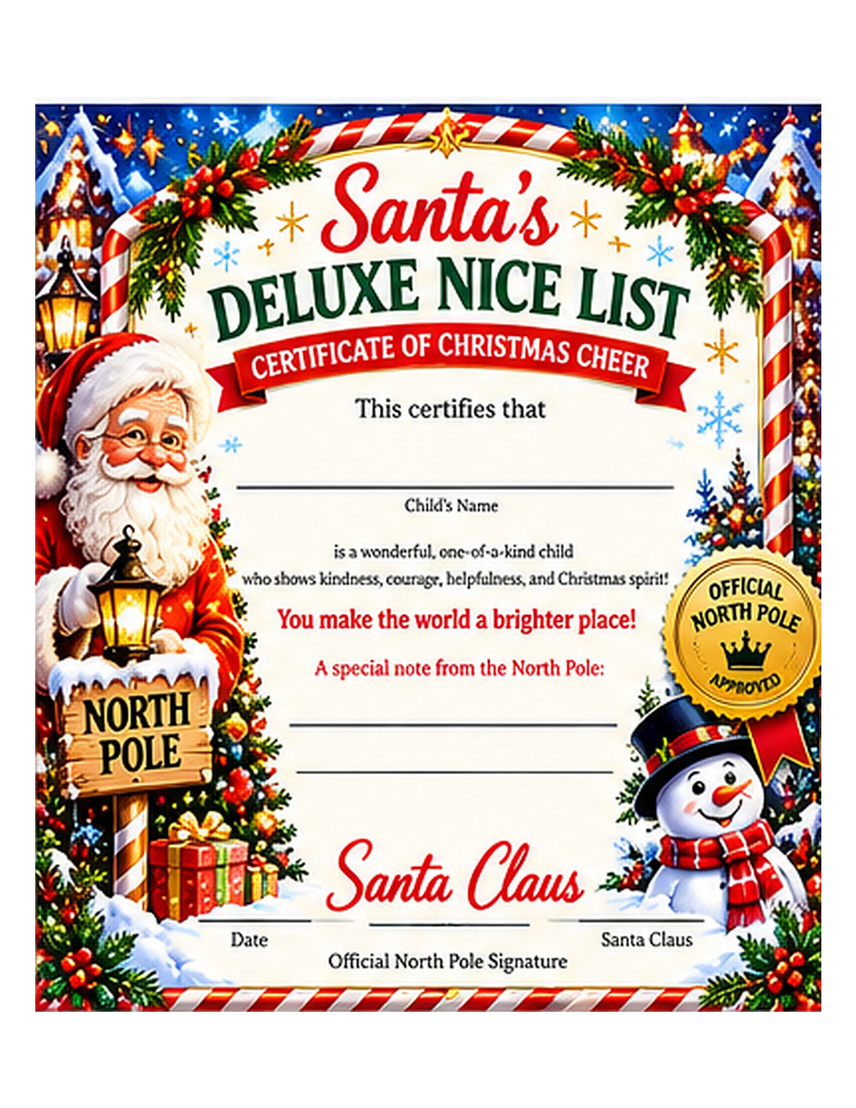 Santa’s Official Nice List Certificate | Printable Kit