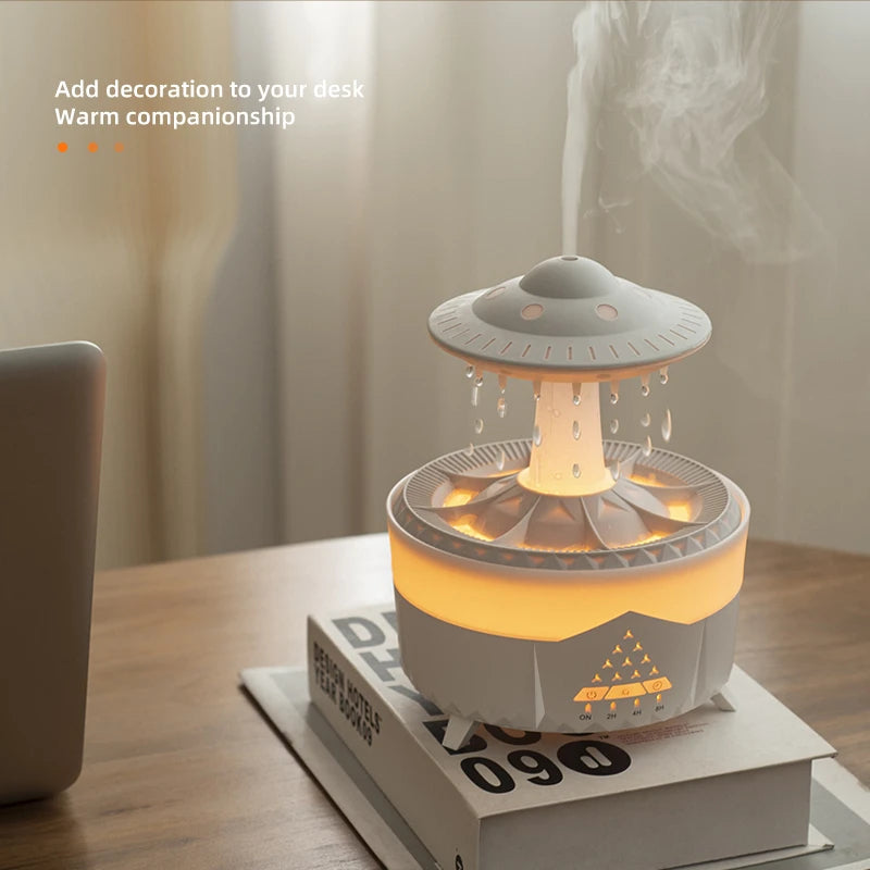 Raindrop Humidifier with Aromatherapy, Essential Oils, Nightlight - Perfect for Relaxation, Sleep, and Meditation