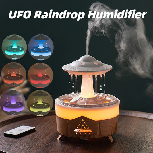 Raindrop Humidifier with Aromatherapy, Essential Oils, Nightlight - Perfect for Relaxation, Sleep, and Meditation